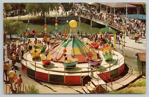 1960s Hershey Amusement Park Thrilling Tip Top Ride Hershey PA Chrome Postcard - Picture 1 of 2