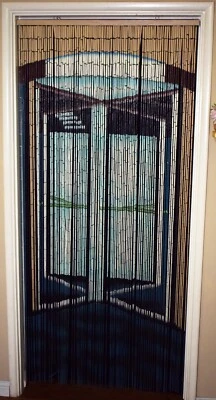 Puerta giratoria con cuentas de bambú para habitación Foto 1 de 4