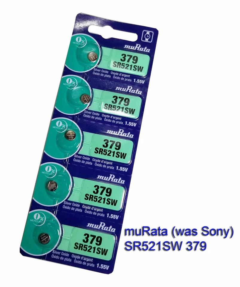 10 pcs muRata (was Sony) SR521SW 379 Silver Oxide Watch Battery, Made in Japan - Image 1 of 1