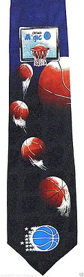 Corbata de seda Orlando Magic para hombre con logotipo del equipo de baloncesto de la NBA regalo para aficionados  Foto 1 de 3