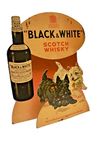 Vintage Black & White Scotch Whisky Advertising Standee James Buchanan Dogs Disp - Picture 1 of 19