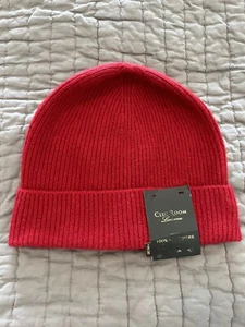 New NWT $79 Club Room 100% Cashmere Cuffed Beanie Dark Red One Size - Picture 1 of 4