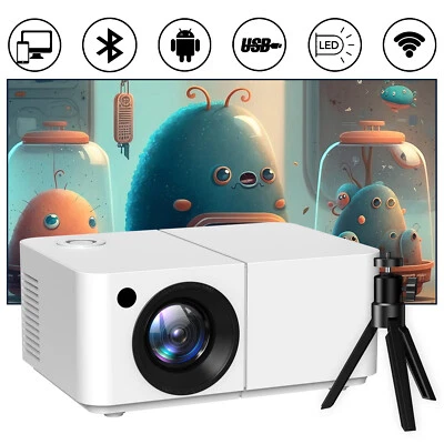 15000 Lumens 4K 1080P Projector 5G WiFi Bluetooth Mini LED Home Theater Cinema - Image 1 of 4