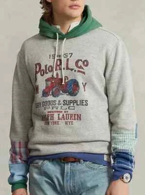 Polo Ralph Lauren Patchwork Fleece Graphic Hoodie Boy's XL (18-20)   NWT   $245 - Image 1 of 4