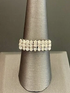 14k Yellow Gold 0.80CTW Diamond Pyramid Band. Size 8(F180) - Picture 1 of 8