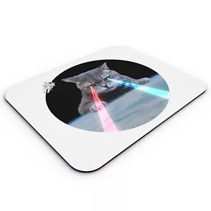 Tapis de Souris Chat Laser Beam Collage Art Retro Illustration Parodie Animal - Photo 1/2