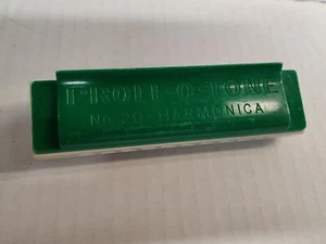 Vintage Rare Green Plastic PROLL-O-TONE No. 20 Harmonica Proll Toys Newark N.J. - Picture 1 of 6