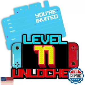pertnate Video Game 11th Birthday Invitations Video Game 11 Year Old Boys Bir - Picture 1 of 4