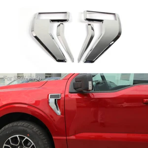 Chrome Exterior Side Fender Vent Cover Trim For Ford F150 2021-2023 Accessories - Picture 1 of 12