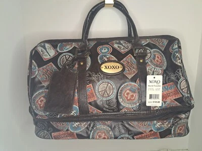 XOXO Large 2 Section Logo Luggage Bag Brown Handle New Slight Wear See All Pics  - Image 1 of 4