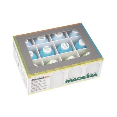 Madeira Aerolock + Aeroflock Overlockbox (12 Konen/1000 m) Overlock Garn - Bild 1 von 4