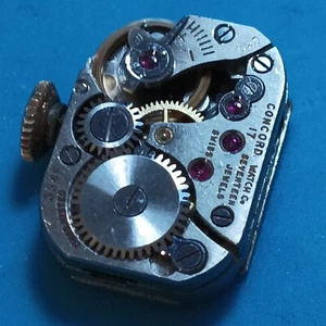Genuine Movado Group luxury Concord 334F watch movement. Balance ok, runs. - Foto 1 di 6