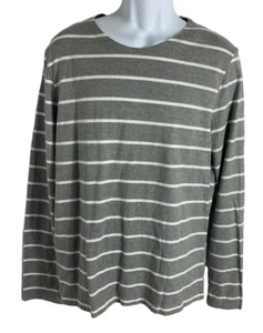Camisa para hombre Banana Republic manga larga talla M gris blanca a rayas informal moda - Imagen 1 de 6