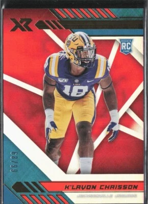 2020 Panini XR #150 K'Lavon Chaisson Orange #/99 Rookie Jacksonville Jaguars RC - Image 1 of 2