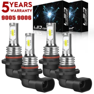 9005 + 9006 LED Headlight Bulbs Kit High Low Beam 4x For Buick LeSabre 2000-2005 - Picture 1 of 13