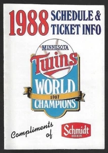 1988 Minnesota Twins MLB Baseball Spielplan!!! Schmidt - Bild 1 von 1