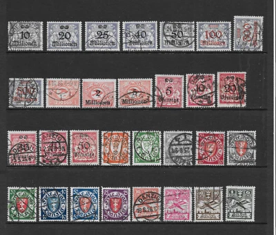 DANZIG     VARIOUS USED POSTAGE/AIRMAIL ISSUES      1923 - 1924 - Image 1 of 2