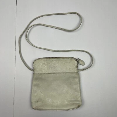 Bolso Osprey Gris Cuero Genuino Correa de Hombro Pequeño Foto 1 de 4