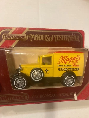 VTG NIB MATCHBOX MODELS OF YESTERYEAR 1930 MODEL A FORD VAN - MAGGI,  #Y-22 WOW! - Image 1 of 3