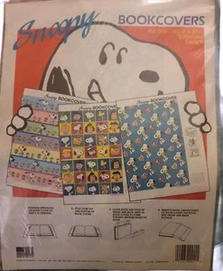 3 Vintage Assorted Snoopy Peanuts Bookcovers - 14.25" x 22" Sealed Made in USA - Imagen 1 de 6