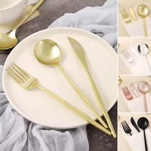 Disposable Premium PLASTIC CUTLERY Spoon Fork and Knife Set Party Supplies - Picture 1 of 34