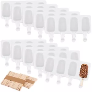 Popsicle Molds Set of 10 40 Silicone Ice Cream Mould 4-Cavity Ice Lolly Mold ... - Picture 1 of 7