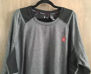 Nuovissima camicia Spyder Active Wear manica lunga taglia XXL bicolore nero e grigio - Foto 1 di 8