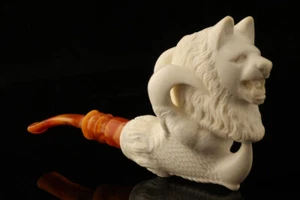 Pipa de espuma de mar en bloque de lobo de Servi espuma de mar con estuche 15075 - Imagen 1 de 10