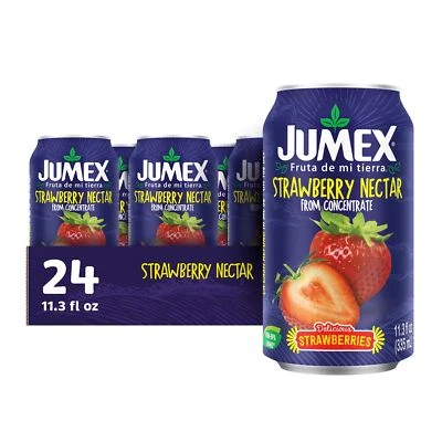 Jumex Strawberry Juice Nectar 24 Pack 11.3 Fl Oz Refreshing Tropical Flavor