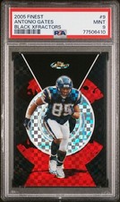 2005 Topps Finest Antonio Gates Black X-Fractor #d/25 PSA 9 MINT Chargers HOF