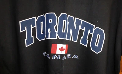 CAMISETA NUEVA TORONTO ~ Negra Grande ~ Ontario Hecha en Canadá ~ Algodón-Poliéster TOTALMENTE NUEVA Foto 1 de 3