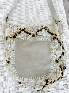 Borsa Anthropologie Dauphine Hobo nuova con etichetta donna Jasper & Jeera borsa pelle uncinetto - Foto 1 di 17