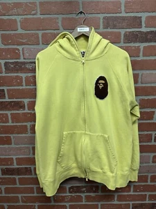 Size 3XL Bape Zip Up Bape Head Hoodie Yellow 100% Authentic Quick Shipping - Picture 1 of 13