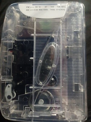 Rare Clear Jensen AM/FM Cassette Walkman TJ-CAS-CLR Portable Radio Prison Issued - Image 1 of 4