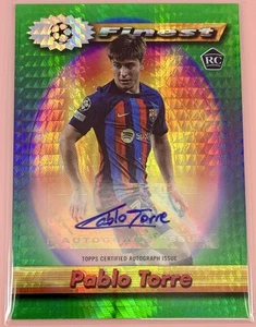 Topps Finest Flashback UCC Pablo Torre RC Auto Barcelona 13/35 Prism 22/23 #A-PT - Picture 1 of 4