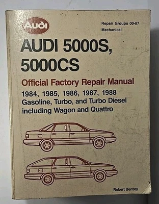 Vol. Manual de reparación oficial de fábrica Bentley 84-88 Audi 5000S 5000CS 800 445 1 y 2 Foto 1 de 4