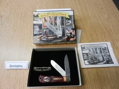 Nuevo cuchillo cartel bala 2º aniversario Remington 1982-2002 sin usar cierre de 4 1/2" Foto 1 de 4