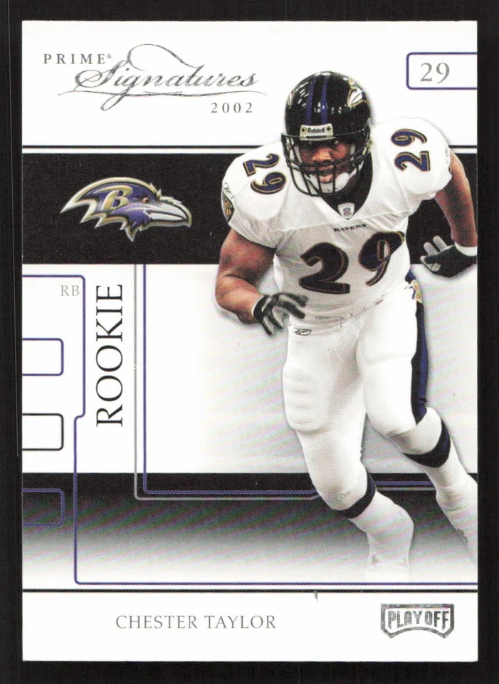 2002 Playoff Prime Signatures Chester Taylor #/250 RC Rookie #100 Card - Image 1 of 2