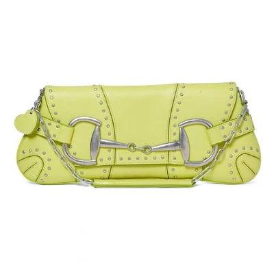 罕见 Rina Rich 柑橘酸绿色镶嵌马位 Y2K 单肩包钱包 — 第 1/3 张图片