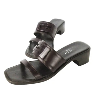 GUCCI Sandals Women's Size 6.5 Purple Leather - Picture 1 of 8