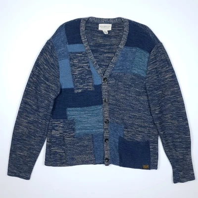 Cárdigan Denim & Supply Patchwork XL Hombre Suéter Azul Tejido Jersey Ralph Lauren Foto 1 de 4