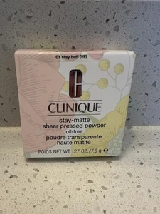 CLINIQUE Stay-Matte Sheer Pressed Powder - 01 Stay Buff (VF) - 0.27 OZ / 7.6 g - Picture 1 of 5