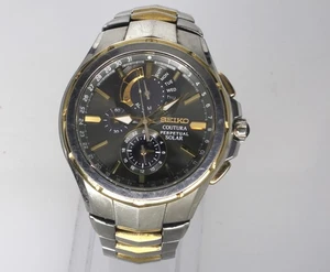 Seiko Solar Coutura 46mm V198 Perpetual Chronograph Two Tone Sapphire Herrenuhr - Bild 1 von 6
