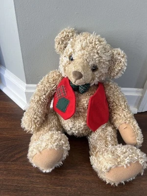 1995 Hallmark Tyler Teddy Bear Plush 18” Red Vest Vintage Christmas Stuffed Toy - Image 1 of 4