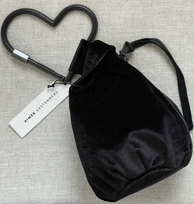 NEW Aimee Kestenberg All My Heart Carabiner Velvet Pouch Bag Clutch Handbag NWT - Image 1 of 4