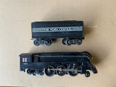 Early Postwar Lionel Streamline Locomotive 221 and 221 Tender Black - Image 1 of 4