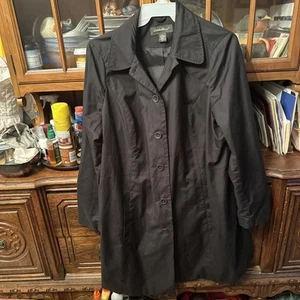 Trench cappotto donna Eddie Bauer nero con bottoni leggero taglia XXL - Foto 1 di 6