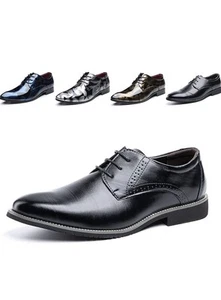 Derby Schuhe für Männer Business Oxford Schuhe Brogue Herren Elegante Schuhe Schnürschuhe Formell - Bild 1 von 7