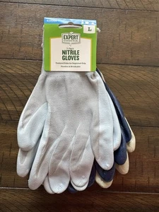 3 pairs Nitrile Coated Gloves For Construction Grip, Work, Gardening. Size Large - Picture 1 of 3