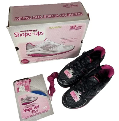 Zapatillas para caminar Skechers Shape-Ups "S2Lite" para mujer negras/rosa intenso talla 7,5 nuevas en caja Foto 1 de 4